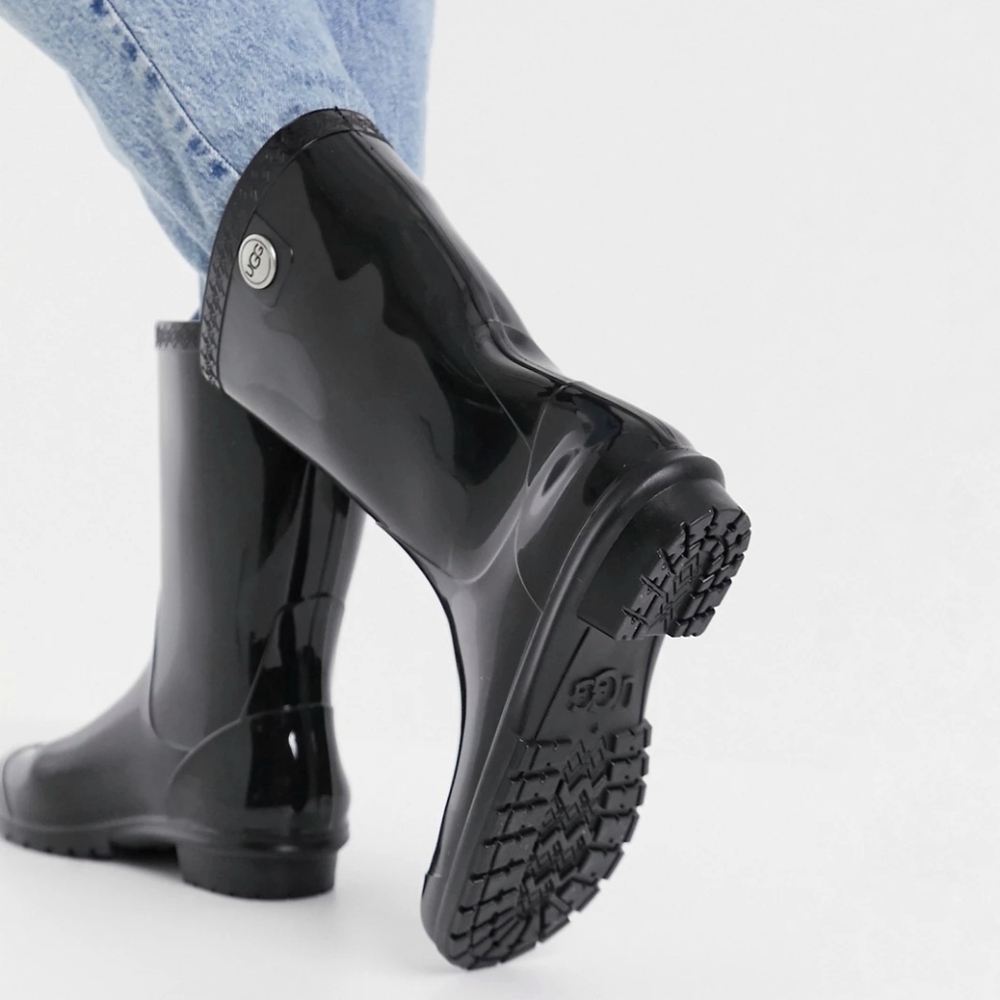 UGG Sienna Rain Boots Rubber Black Size 8 Waterproof